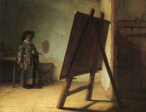 Rembrandt, Artist in his Studio, 1629