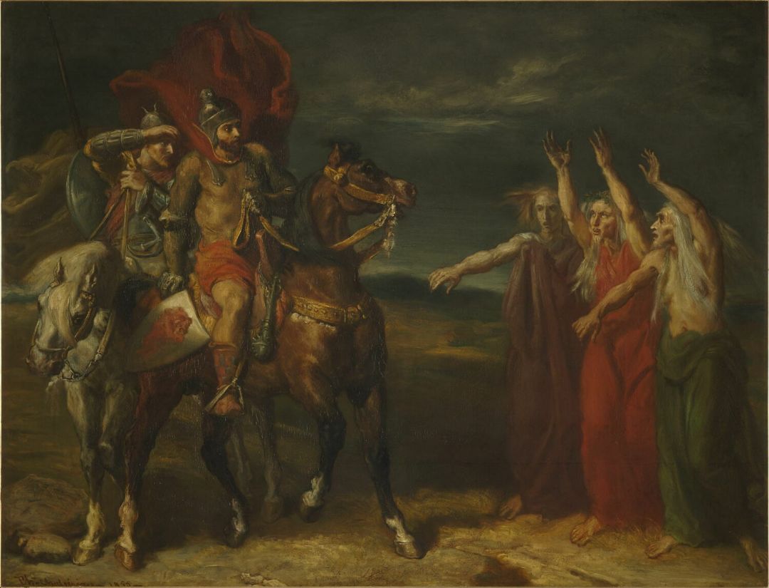 Macbeth and the Three Witches by French Romantic artist Théodore Chassériau