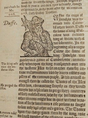 Holinshed's Chronicles. Macbeth, Macduff and King Duncan.